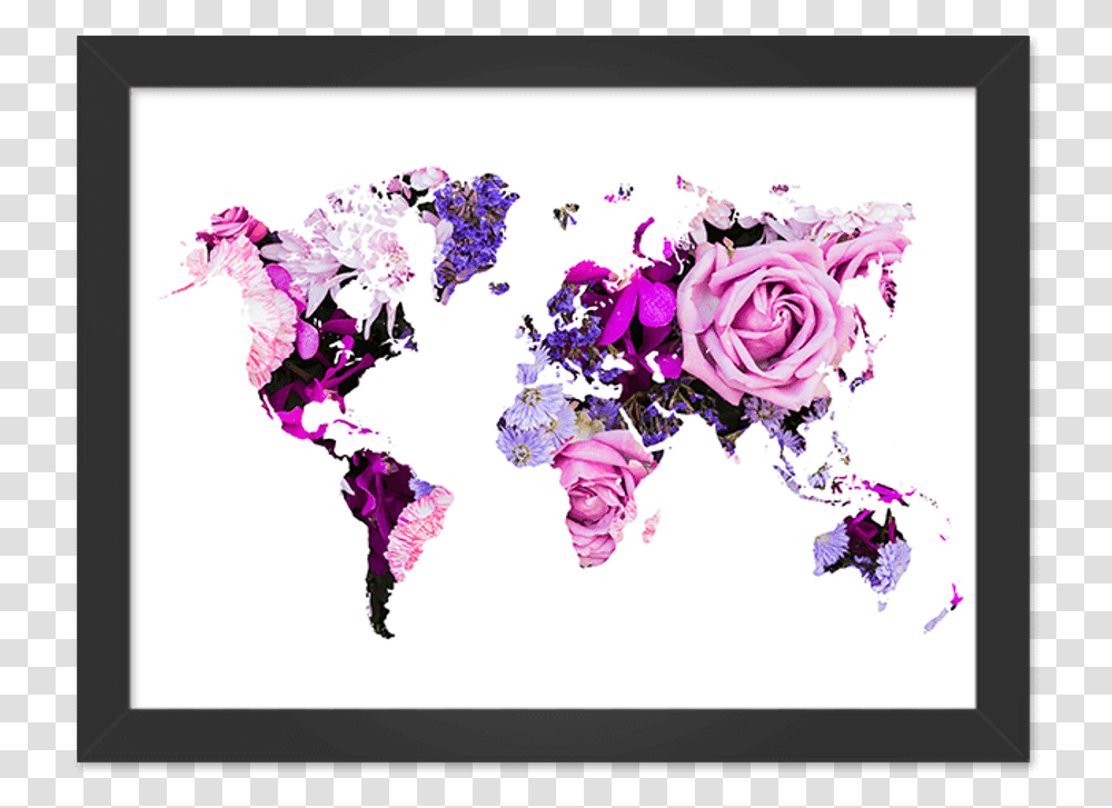 Blue World Map Watercolor, Purple, Floral Design Transparent Png