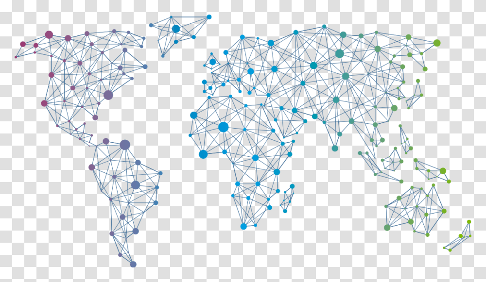 Blue World Map World Map Tech, Network, Diagram, Plot, Fractal Transparent Png