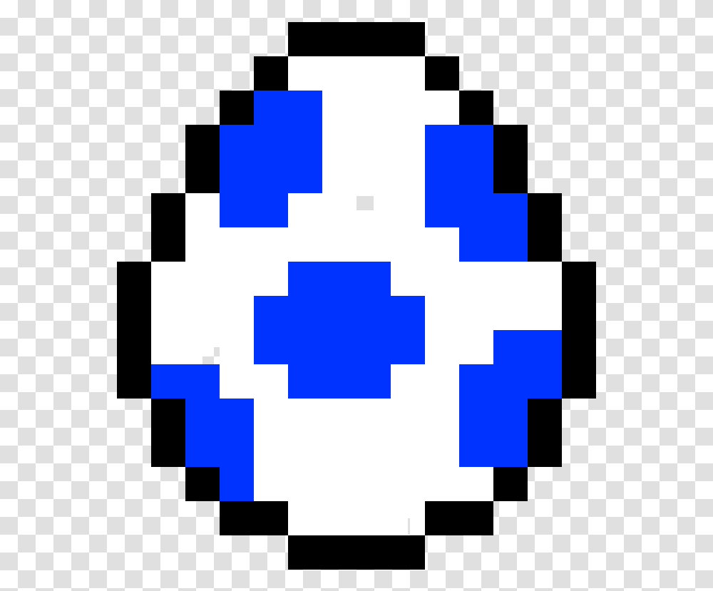 Blue Yoshi Egg Pixel Art Mario, First Aid, Pac Man Transparent Png