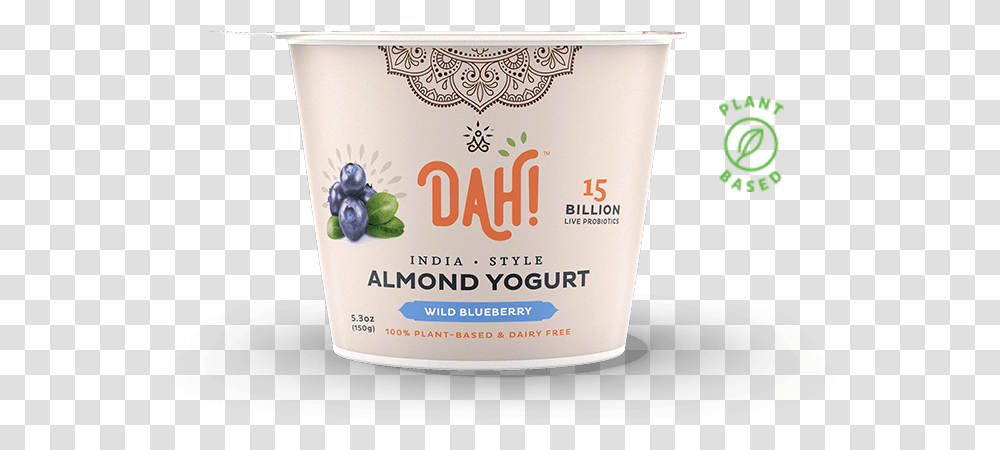 Blueberry Almond Yogurt India Inspired Vegan & Grassfed Dah Plain Almond Yogurt, Plant, Food, Label, Text Transparent Png