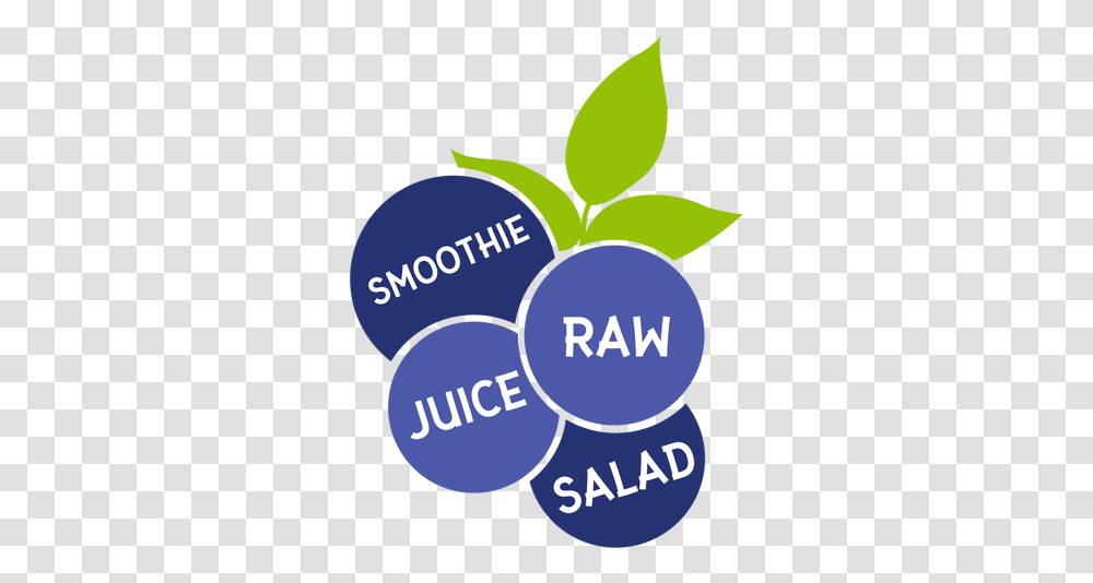 Blueberry Leaf Smoothie Raw Juice Salad Flat Graphic Design, Label, Text, Plant, Advertisement Transparent Png