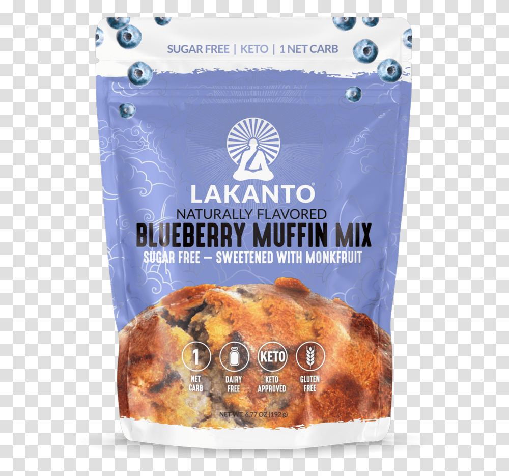 Blueberry Muffin Mix Sugarfree Keto Lakanto Sugar Free Blueberry Muffin Mix, Bread, Food, Plant, Text Transparent Png