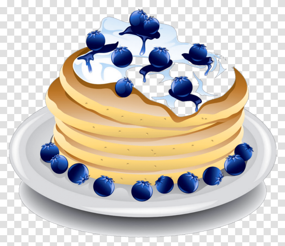 Blueberry Pancake Clipart Blueberry Pancakes Clipart, Bread, Food, Birthday Cake, Dessert Transparent Png