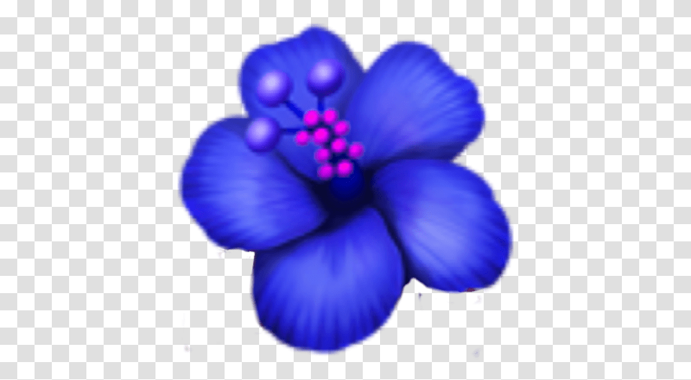 Blueflower Emoji Emojisticker Hawaiian Blue Violet Flower Emoji, Plant, Petal, Blossom, Anther Transparent Png