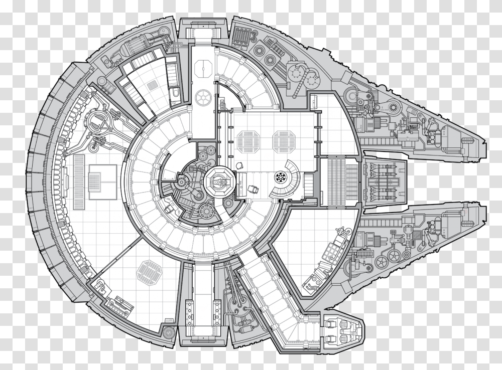 Blueprint Of The Millennium Falcon, Clock Tower, Architecture, Building, Diagram Transparent Png