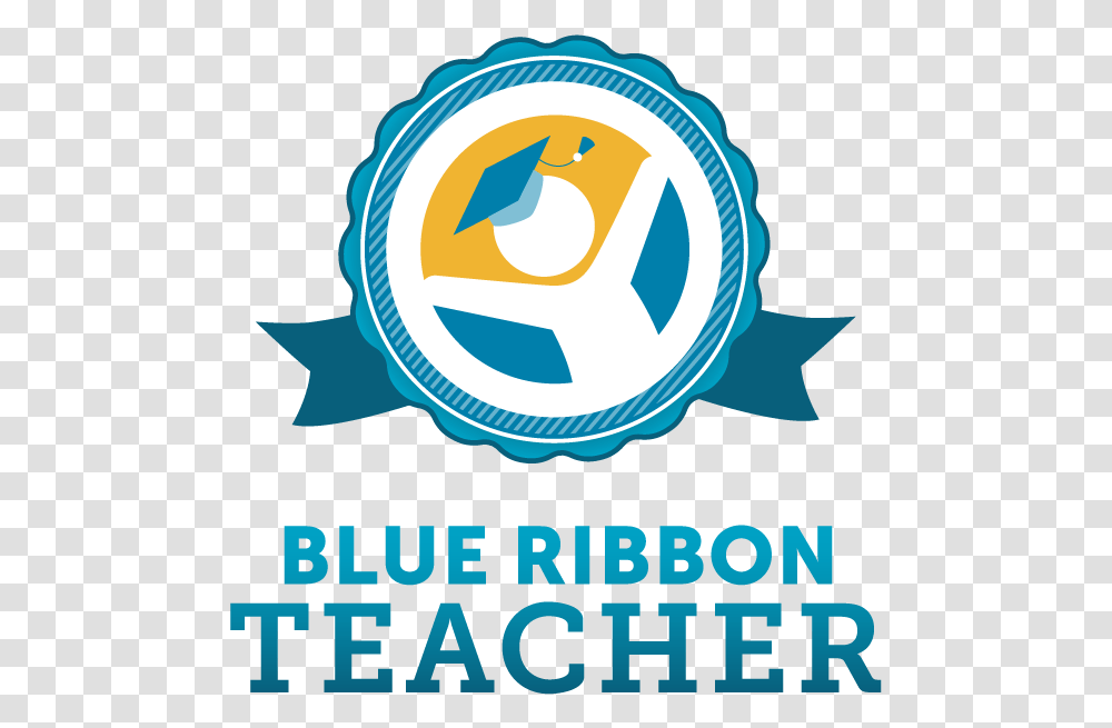 Blueribbonteacher Logo Rgb Emblem, Poster, Advertisement, Paper Transparent Png