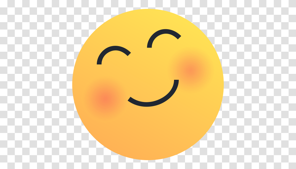 Blush Emoji Emoticon Happy Joy Love Reaction Icon, Tennis Ball, Sport, Sports, Pac Man Transparent Png