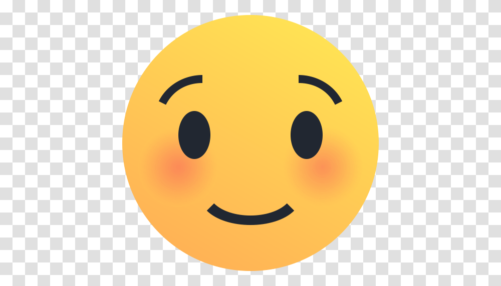 Blush Emoji Emoticon Reaction Shy Smile Icon, Plant, Food, Pac Man, Bowl Transparent Png