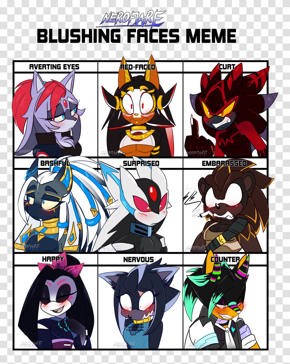Blushingmeme Hashtag Blushing Faces Meme Sonic, Comics, Book, Manga, Poster Transparent Png
