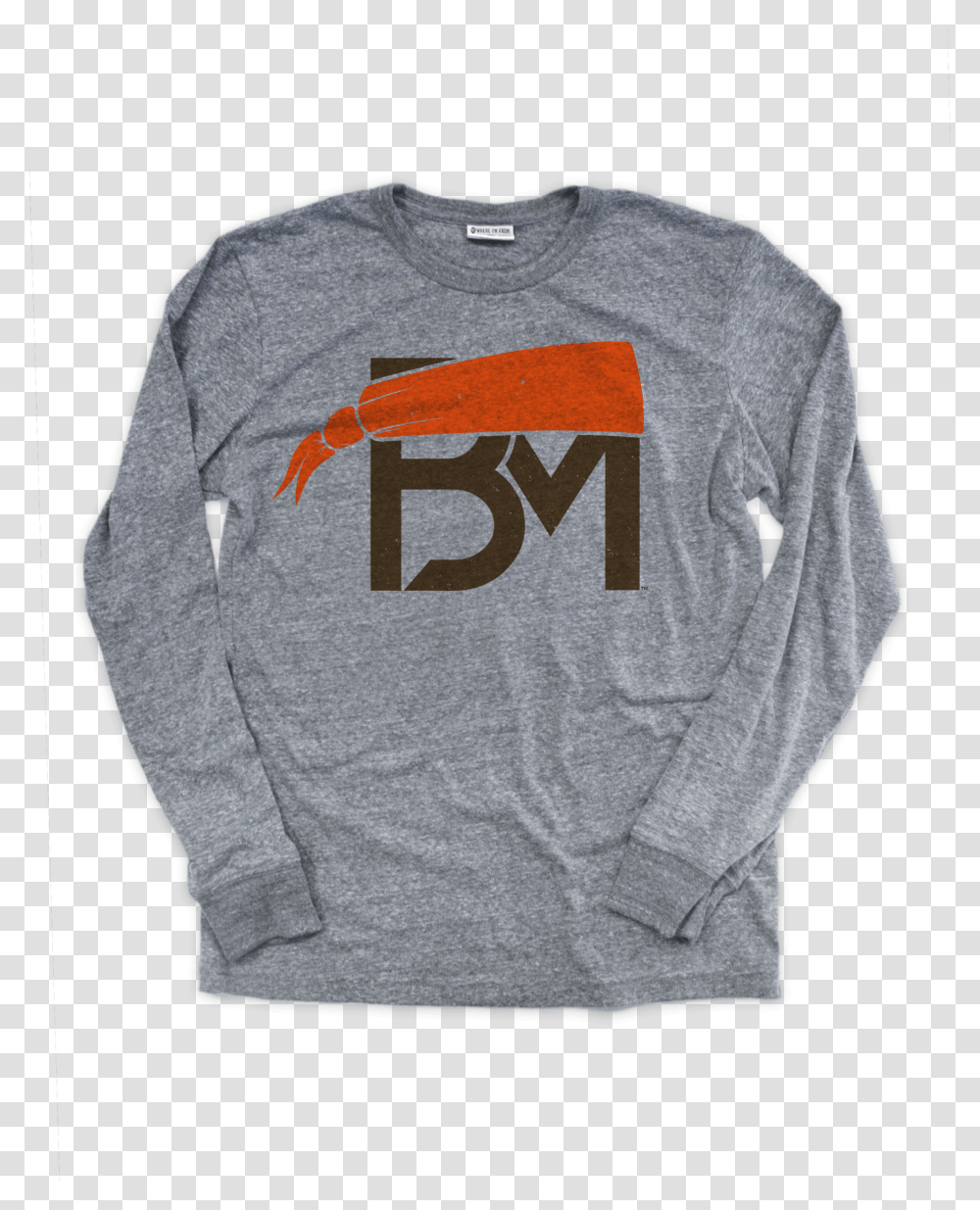 Bm Logo Orangebrown Long Sleeve T Shirt Long Sleeved T Shirt, Apparel, Sweatshirt, Sweater Transparent Png