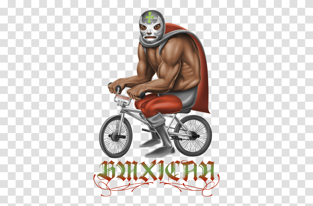 Bmxican Upper Playground Tee Bmxican, Person, Bicycle, Vehicle, Transportation Transparent Png