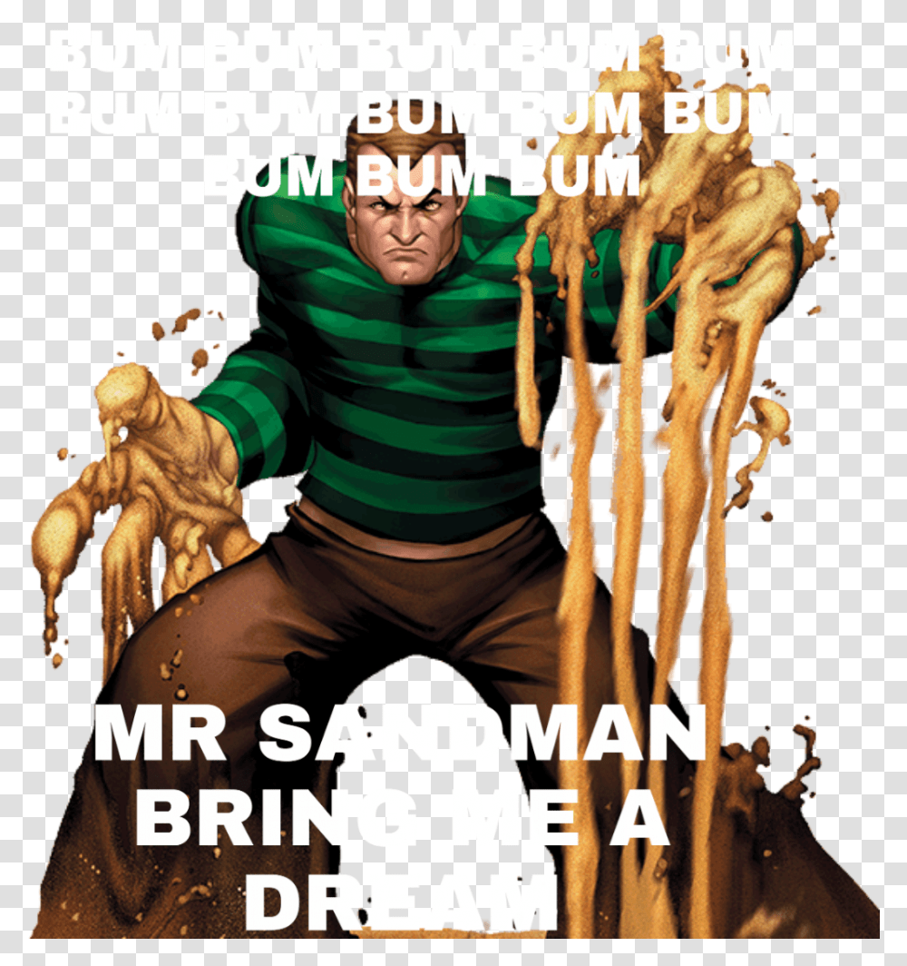 Bo M Bu Jm Bum Um Mr Sa Man Brin E A Dr Marvel Sandman, Person, Human, Advertisement, Poster Transparent Png