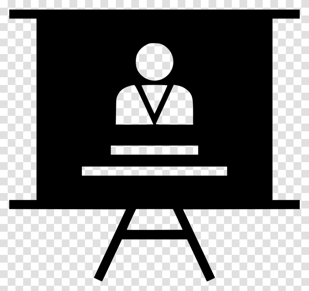 Board Learn Person Icon, Sitting, Silhouette, Furniture, Bench Transparent Png