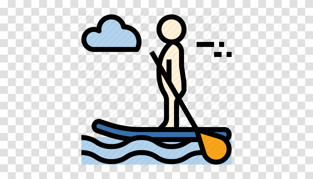 Boarding Paddle Standup Surfing Icon, Cleaning, Curling, Sport, Sports Transparent Png