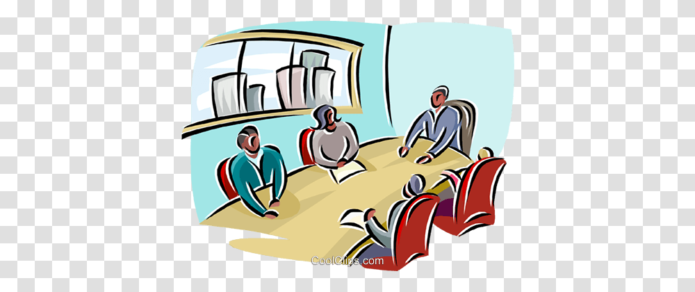 Boardroom Meeting Royalty Free Vector Clip Art Illustration, Vehicle, Transportation, Person, People Transparent Png