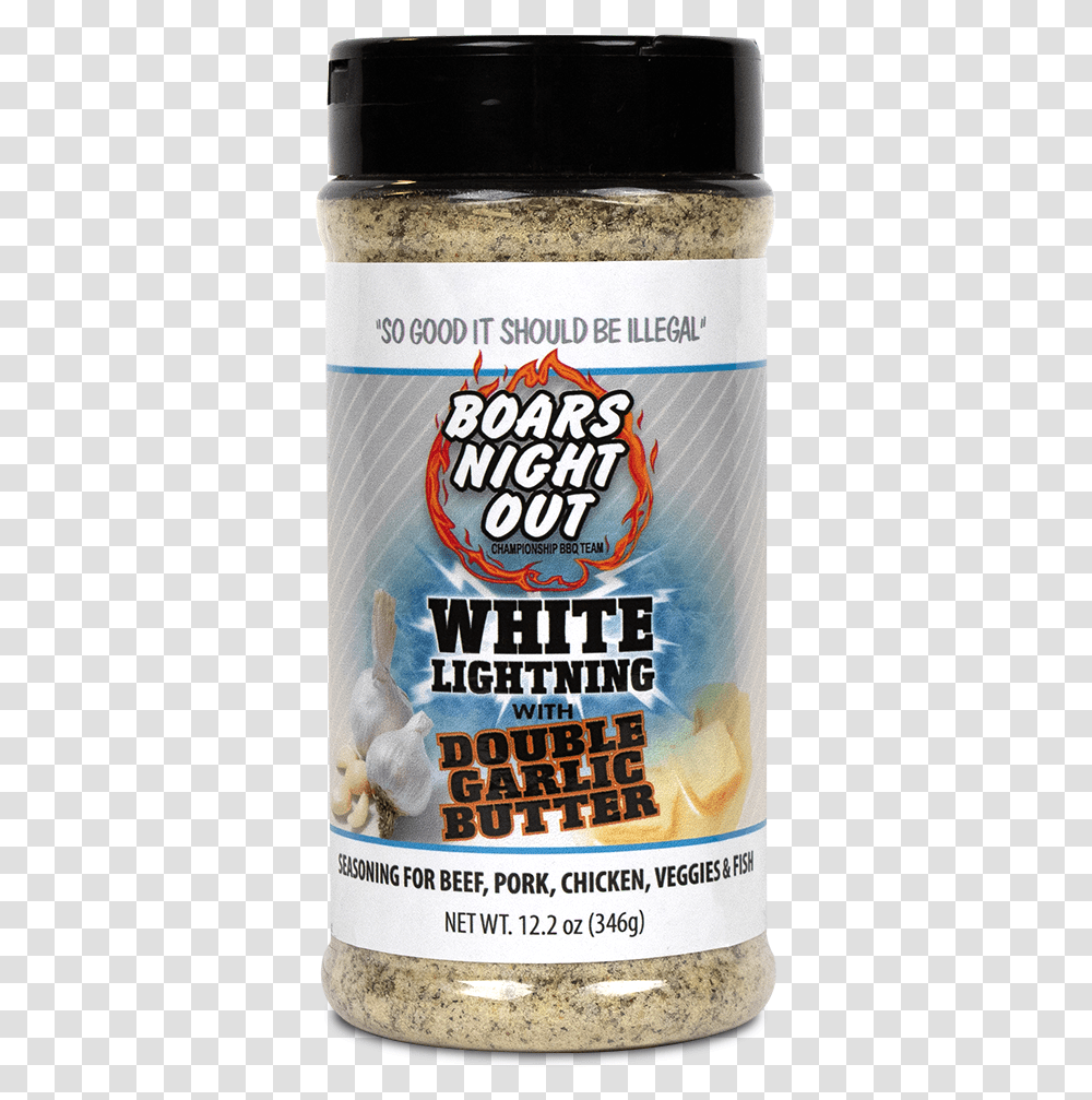 Boars Night Out White Lightning Double Garlic Butter Bottle, Advertisement, Flyer, Poster, Paper Transparent Png
