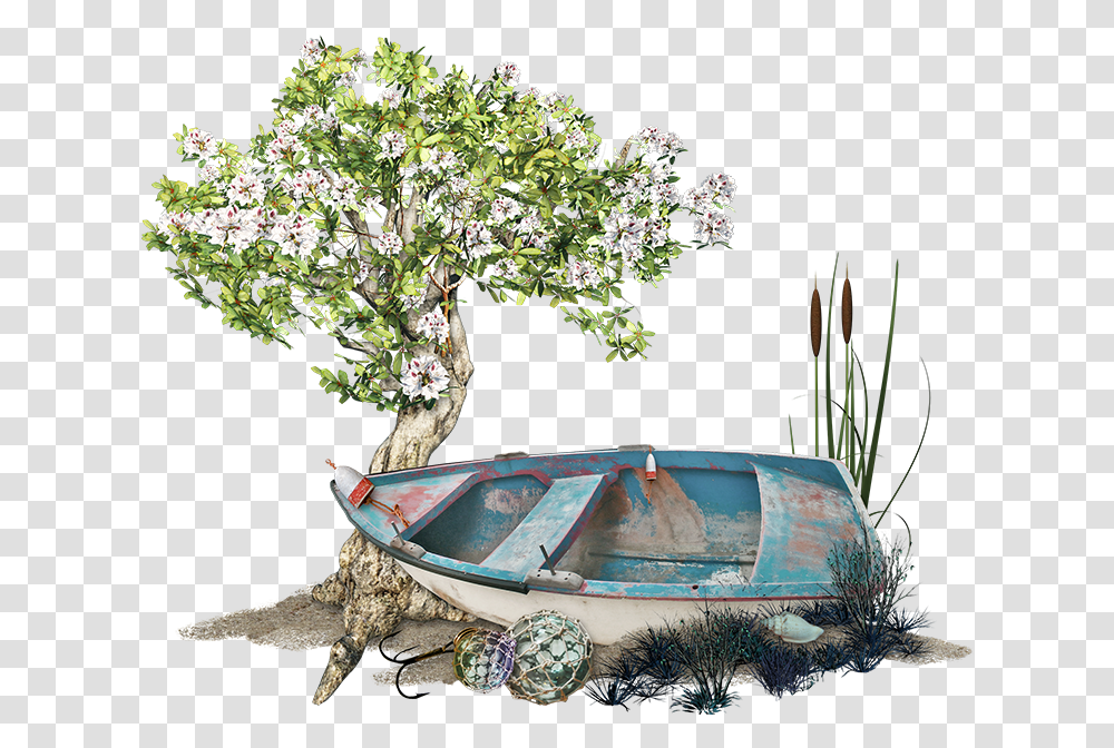 Boat At Shore Tube Barque, Potted Plant, Vase, Jar, Pottery Transparent Png