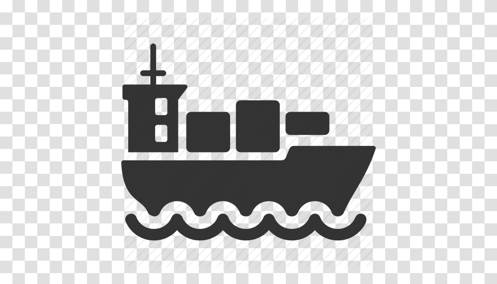 Boat Cargo Ship Container Icon, Machine, Gray Transparent Png