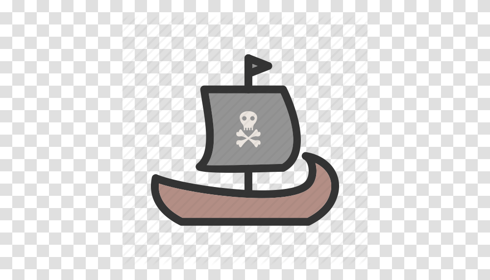 Boat Cartoon Flag Pirate Sail Ship Wooden Icon, Cowbell, Clock Tower, Architecture, Building Transparent Png