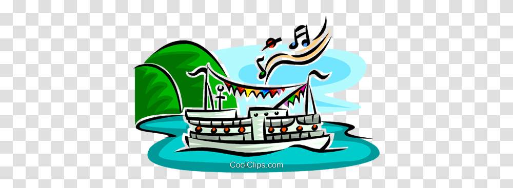 Boat Cruise Royalty Free Vector Clip Art Illustration, Vehicle, Transportation, Theme Park, Amusement Park Transparent Png