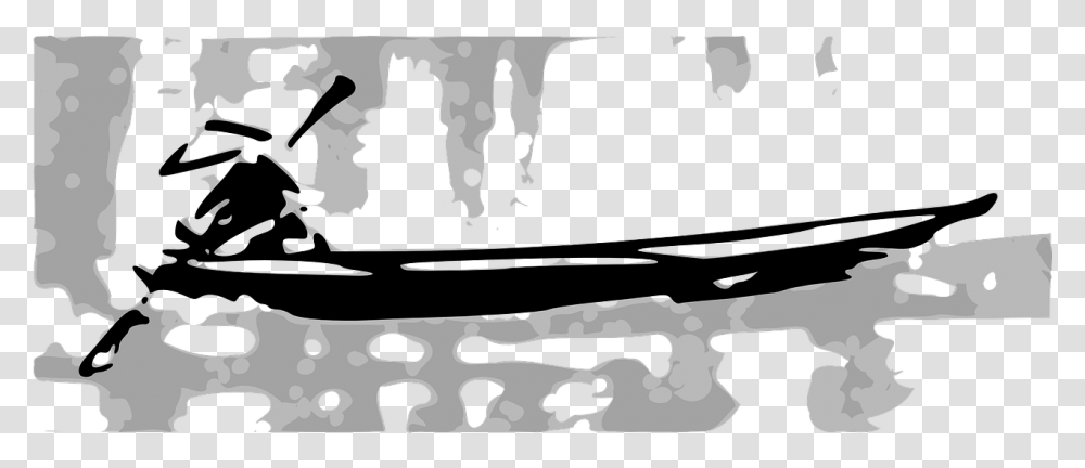 Boat Oruwa Clipart Black And White, Silhouette, Gun, Weapon, Watercraft Transparent Png