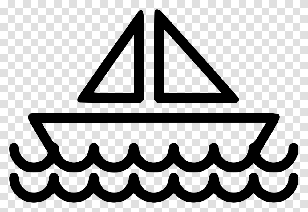Boat Ship Sail Sea Vector Graphics, Triangle, Stencil Transparent Png