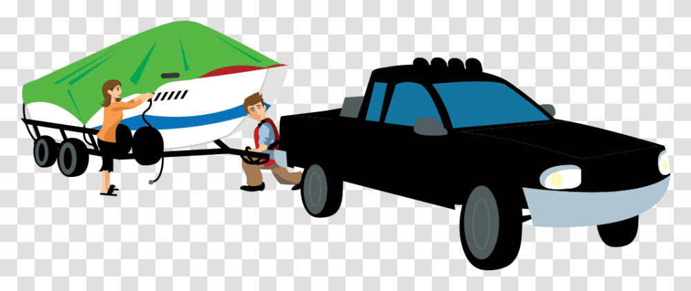 Boat Towing Preparation Clipart Towing Boat, Person, Car, Vehicle, Transportation Transparent Png