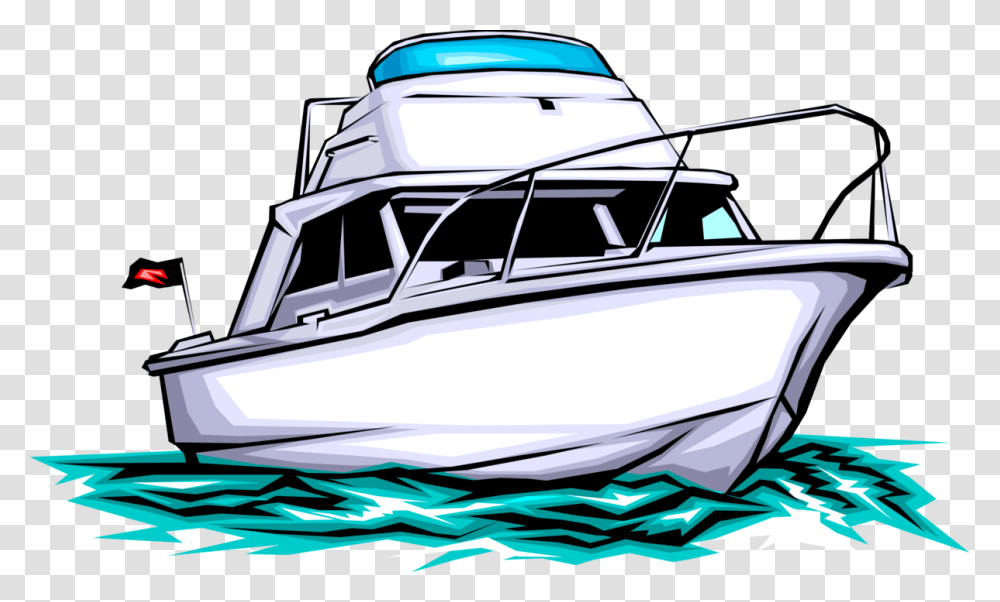 Boat Vector Yacht Clipart Cartoon, Vehicle, Transportation, Watercraft, Vessel Transparent Png