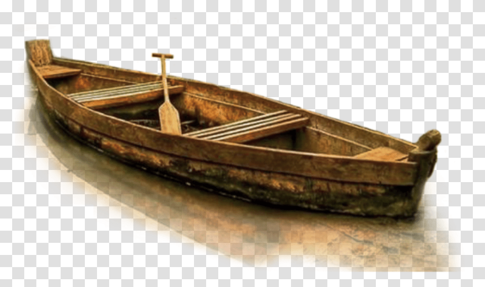 Boats Picsart Old Boat, Canoe, Rowboat, Vehicle, Transportation Transparent Png