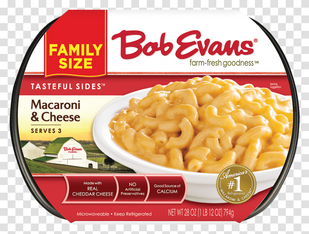 Bob Evans Family Size Macaroni Amp Cheese Bob Evans Mashed Potatoes, Pasta, Food, Label Transparent Png