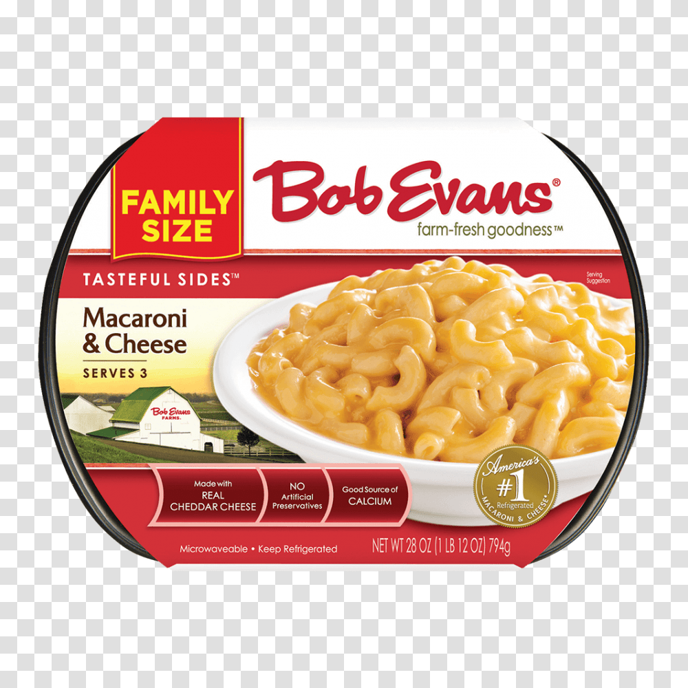 Bob Evans Family Size Macaroni Cheese, Label, Pasta, Food Transparent Png