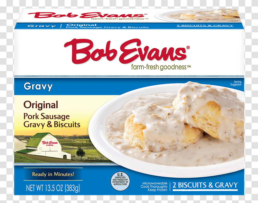 Bob Evans Frozen Original White Sausage Gravy Amp Biscuits Bob Evans Mashed Potatoes, Ice Cream, Dessert, Food, Creme Transparent Png