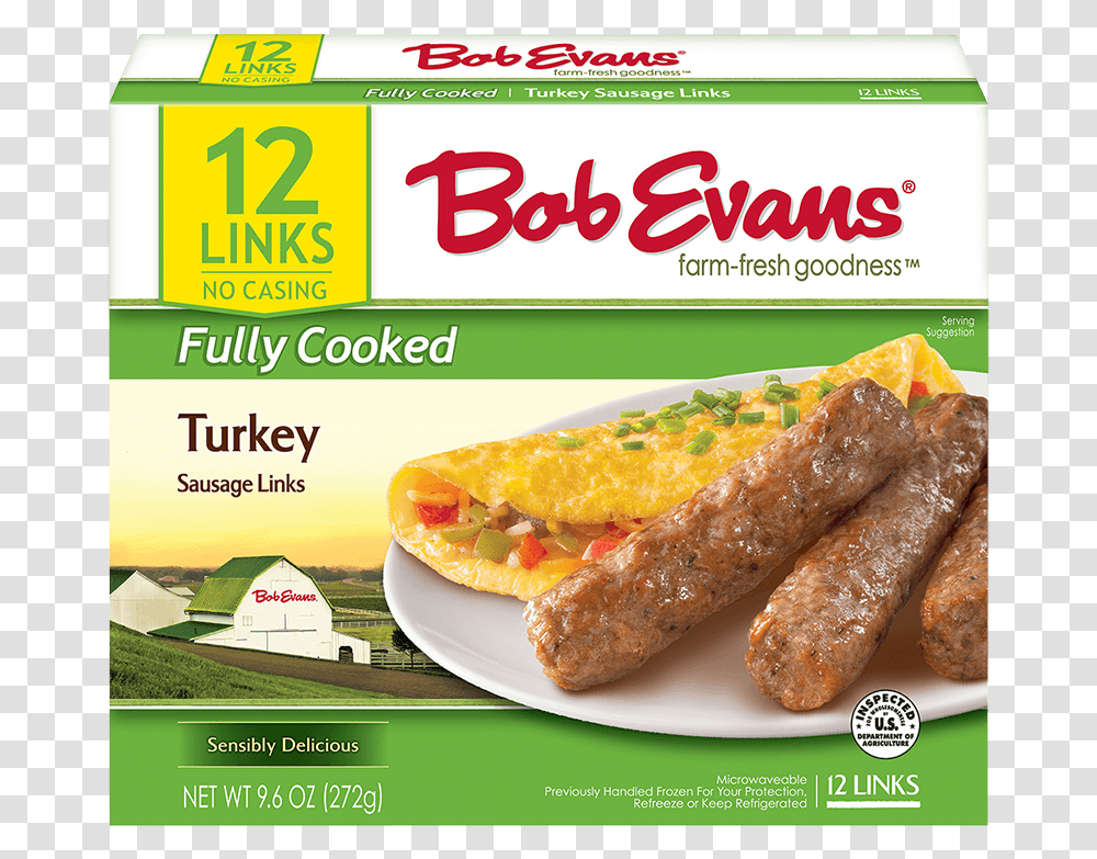Bob Evans Fully Cooked Turkey Sausage Links Bob Evans Mashed Potatoes, Hot Dog, Food, Bread, Toast Transparent Png