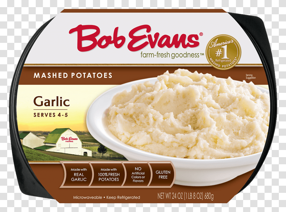 Bob Evans Garlic Mashed Potatoes Bob Evans Mashed Potatoes, Food, Ice Cream, Dessert, Creme Transparent Png
