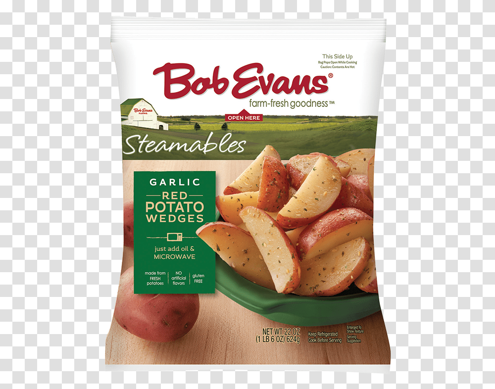 Bob Evans Garlic Red Potato Wedges Bob Evans Steamables 22 Oz, Plant, Food, Vegetable, Fries Transparent Png