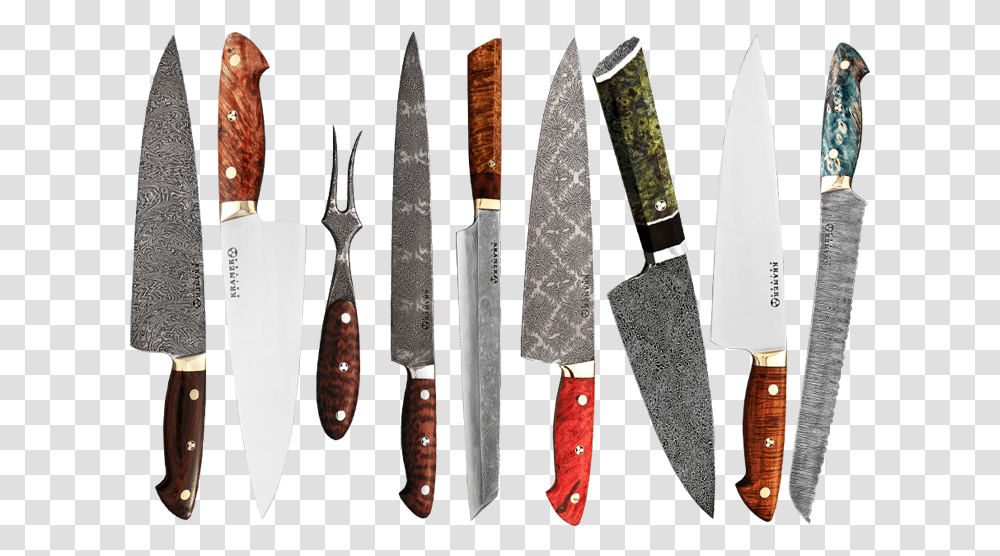 Bob Kramer Bourdain Knife, Blade, Weapon, Weaponry, Dagger Transparent Png
