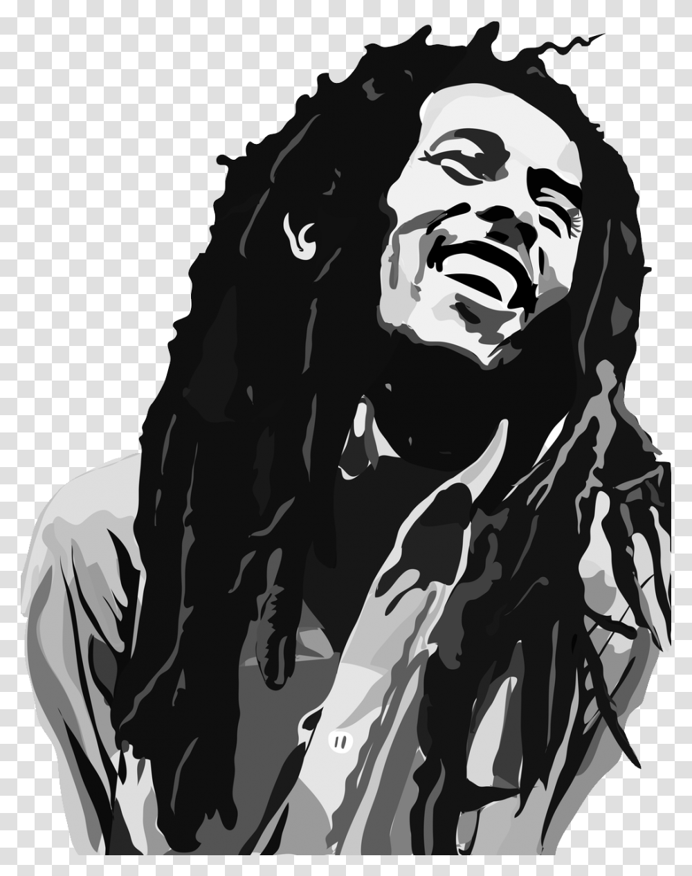 Bob Marley, Celebrity, Stencil, Face, Person Transparent Png