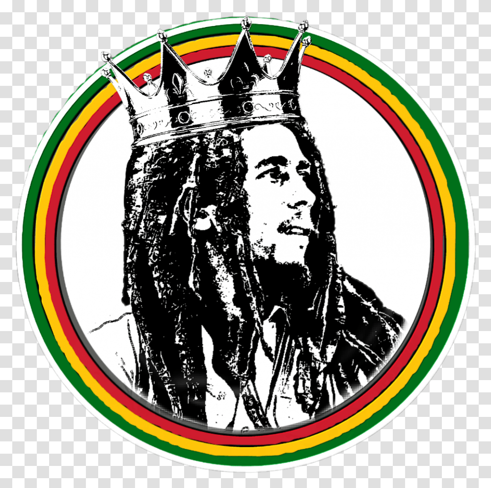 Bob Marley Clipart Bob Marley With Crown, Logo, Trademark, Label Transparent Png