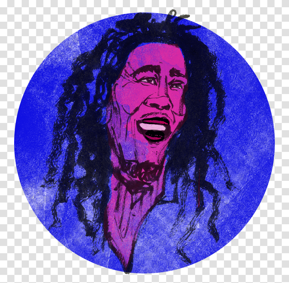 Bob Marley Commissioned For An Aj Article Illustration, Person, Logo, Face Transparent Png