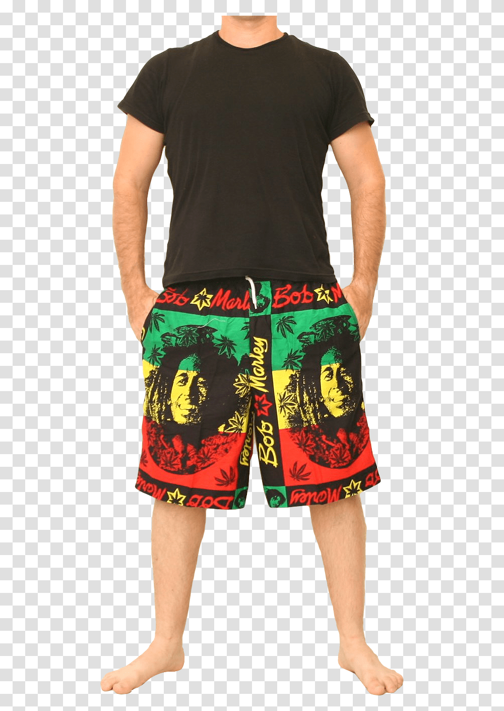 Bob Marley Rasta Reggae Pants Shorts Smile Esiamcenter Board Short, Clothing, Apparel, Person, Human Transparent Png