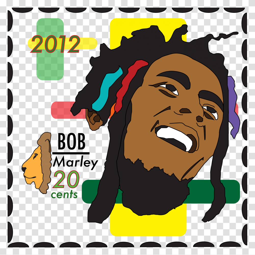 Bob Marley Stamp On Behance, Poster, Advertisement, Flyer, Paper Transparent Png