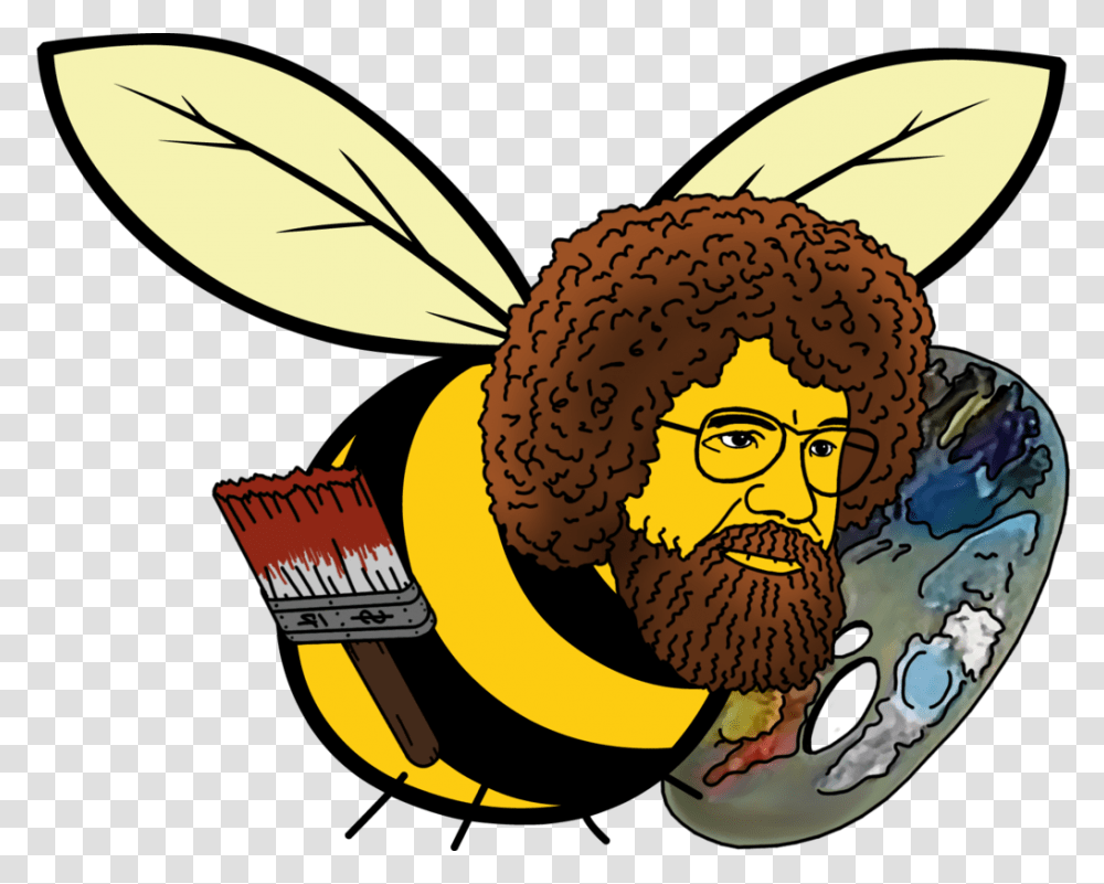 Bob Ross And Bob Marley, Label, Wasp, Bee Transparent Png