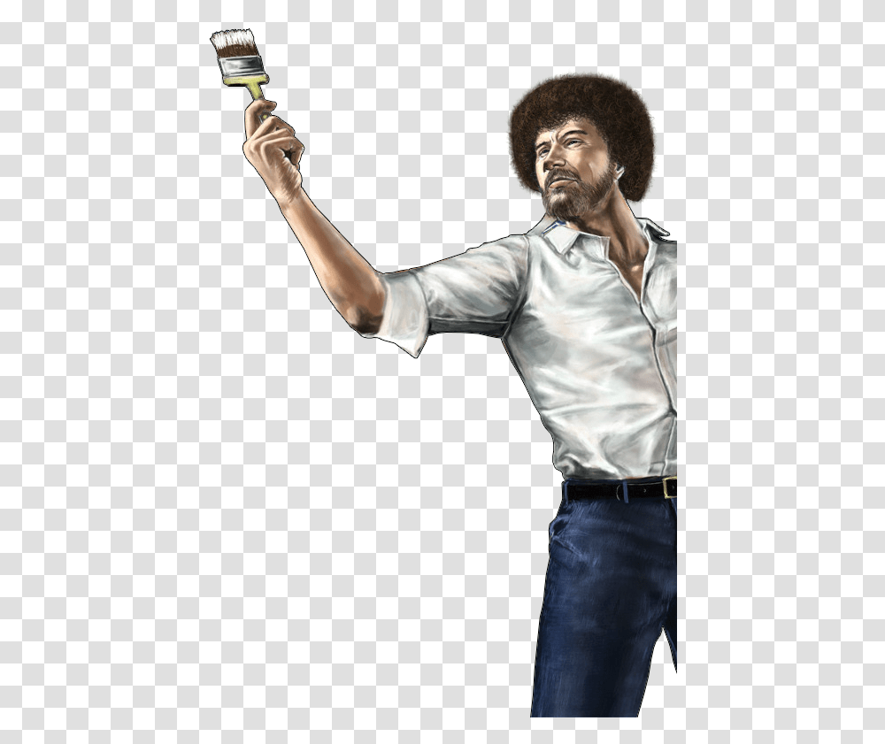 Bob Ross Background, Person, Sleeve, Shirt Transparent Png