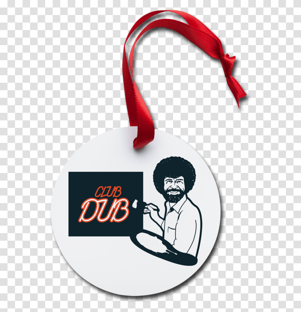 Bob Ross Club Dub Holiday Ornament Anatomy Christmas Ornament, Person, Text, Photography, Face Transparent Png