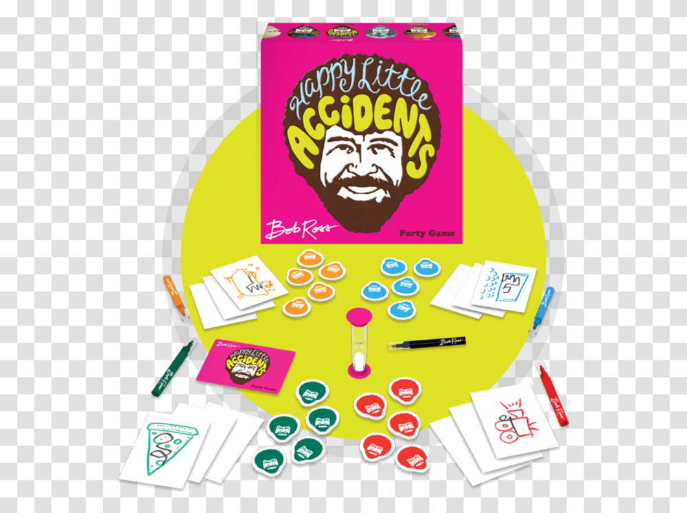 Bob Ross Happy Little Accidents Game, Flyer, Poster, Paper, Advertisement Transparent Png