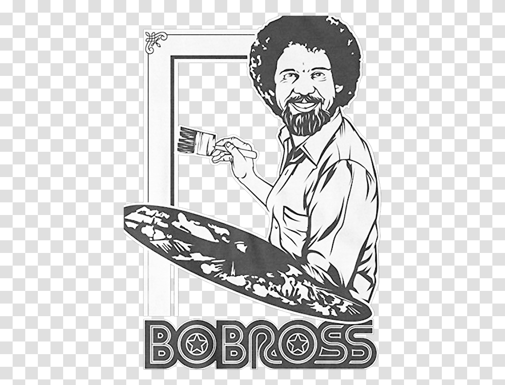 Bob Ross Iphone 11 Case For Sale Bob Ross Line Art, Person, Poster, Comics, Book Transparent Png