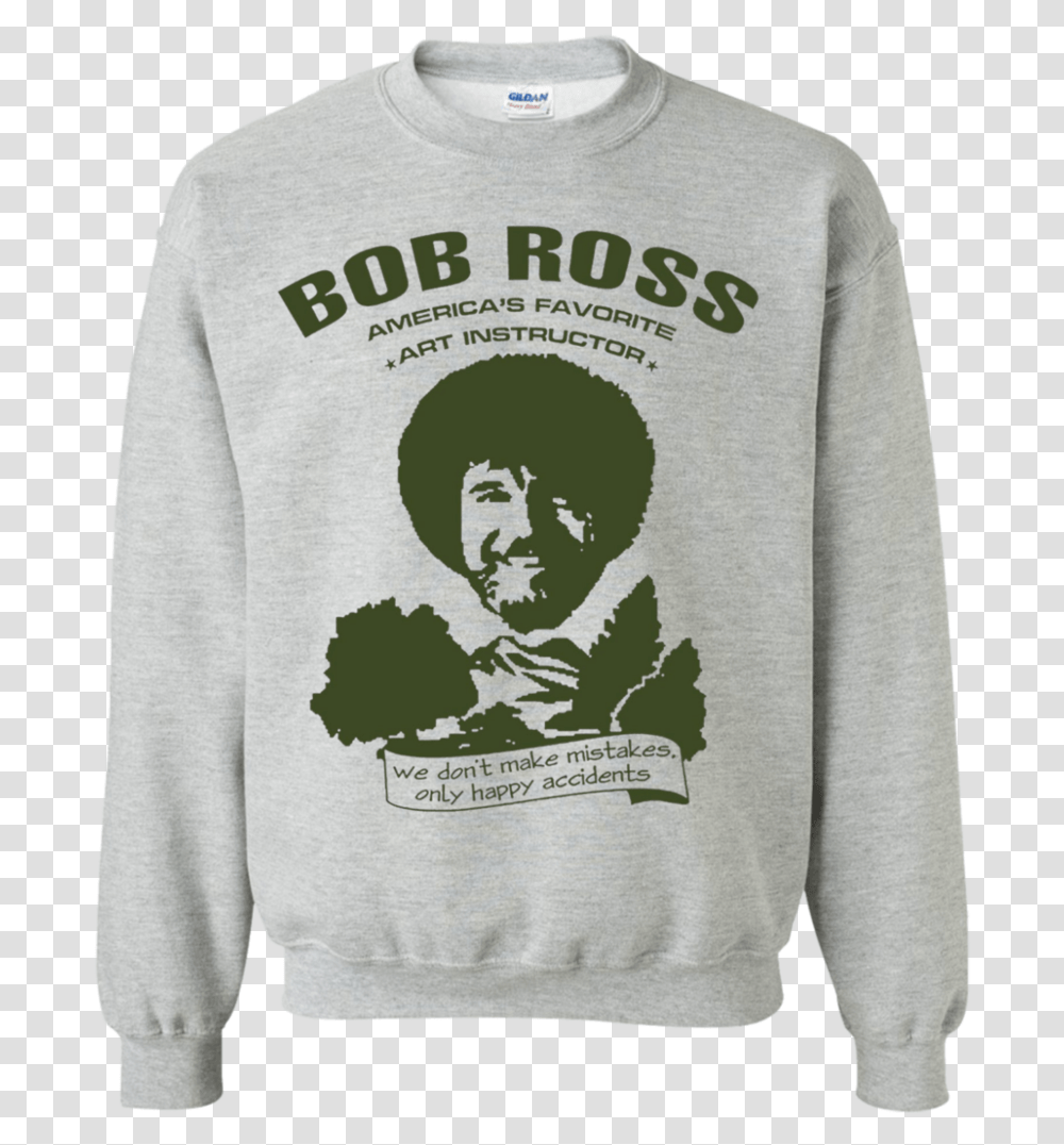 Bob Ross Lshoodiesweatshirt Teeever Ls Ultra Cotton, Apparel, Sweater, Person Transparent Png