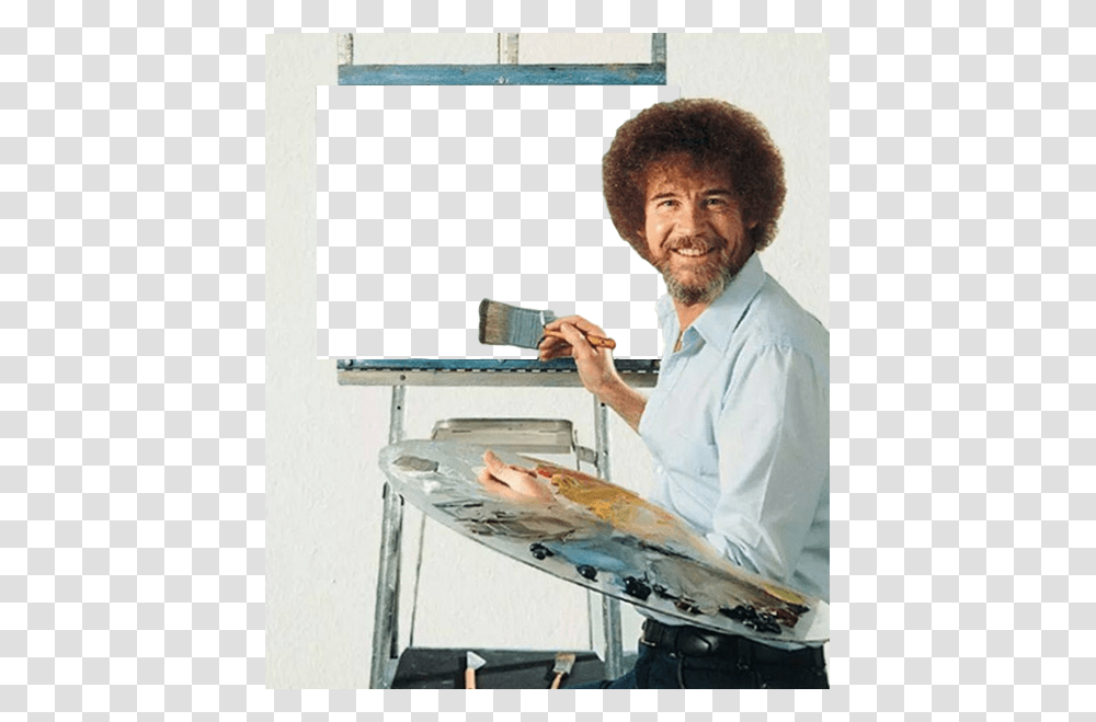 Bob Ross S Painting, Person, Human, Hair, Face Transparent Png
