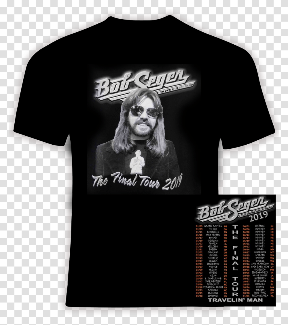 Bob Seger And The Silver Bullet Band 2019 Travelin Deep Purple Long Goodbye Tour T Shirt, Sunglasses, Person, Face Transparent Png