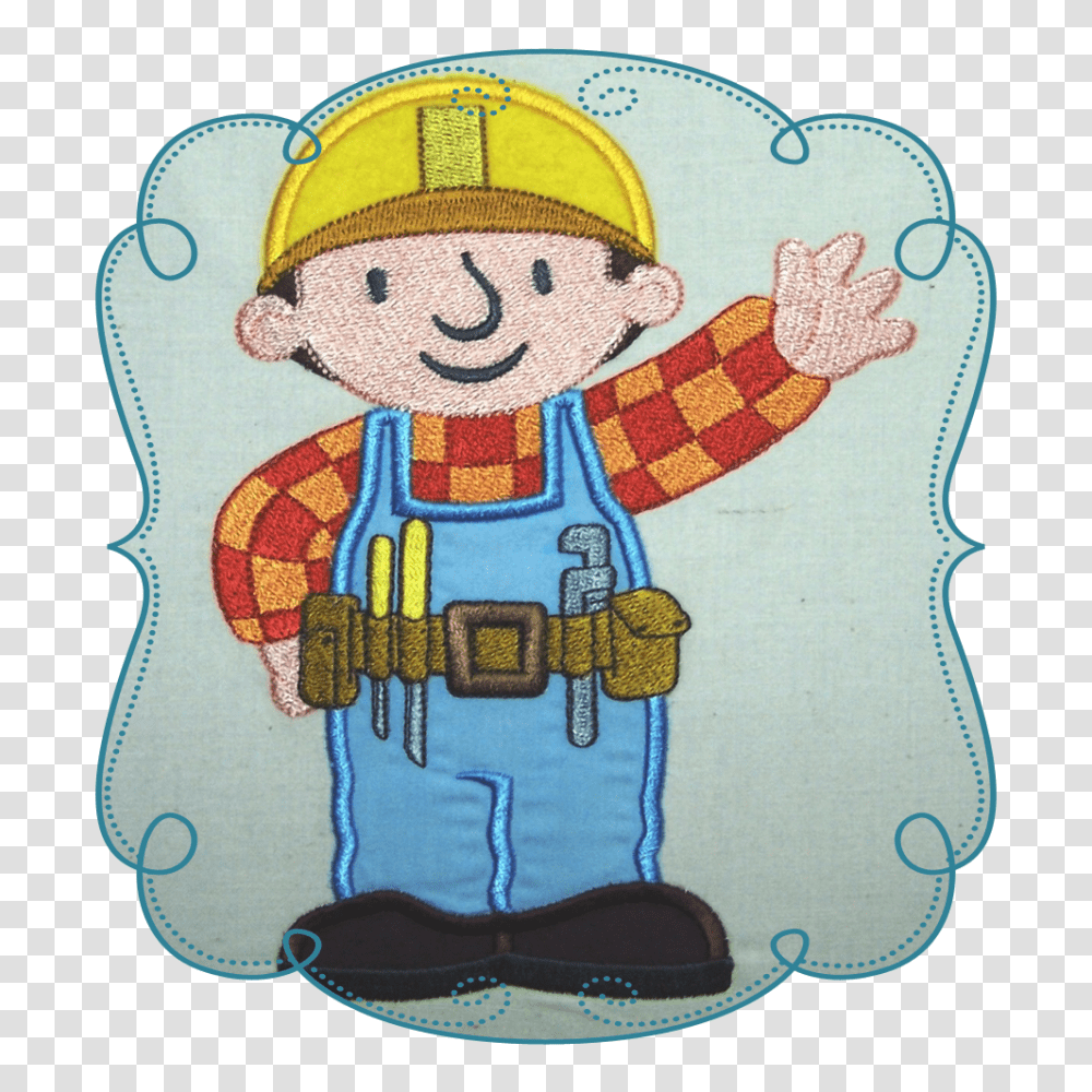 Bob The Builder Applique Machine Embroidery Design, Toy, Nutcracker, Doll, Patchwork Transparent Png